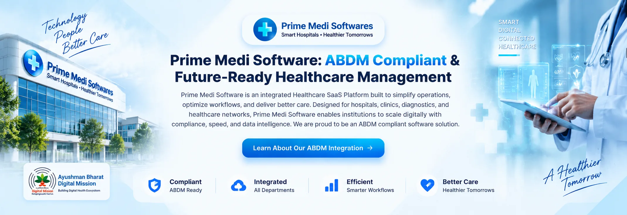 Prime Medi Softwares hospital management software for integrated ABDM-ready digital healthcare workflows in India